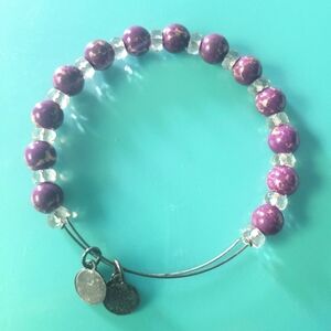 ALEX AND ANI Purple Beaded Bangle Bracelet #A66